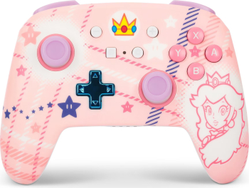 Controller fara fir PowerA Enhanced Wireless Princess Peach Plaid