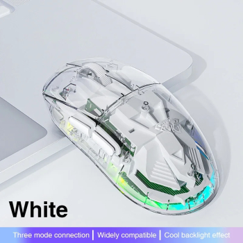 AULA Mouse de gaming wireless Bluetooth &ndash Senzor optic macro design ergonomic - Alb mouse
