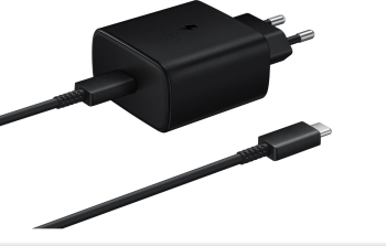 EP-TA845EBE + EP-DW767JBE Incarcator Samsung 45W + Cablu USB-C/USB-C 1.8 Metri 3A Incarcare Rapida Negru OOB Bulk 