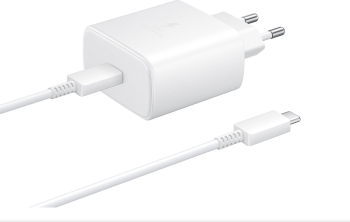 Incarcator Samsung 45W EP-TA845EWE + EP-DA705BWE Cablu USB-C/USB-C 1 Metru 3A Incarcare Rapida Alb OOB Bulk