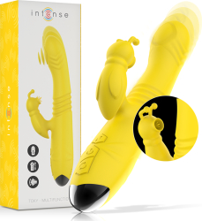 INTENSE - TOKY MULTIFUNCTION VIBRATOR UP & DOWN WITH CLITORAL STIMULATOR YELLOW 