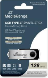 MediaRange USB 3.2 Gen 1 Type-C Flash Memory Drive Swivel Housing Black / Silver 128GB MR1954 timbru verde 0.03 lei 