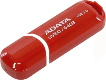 MEMORIE USB 3.2 ADATA 64 GB cu capac carcasa plastic rosu AUV150-64G-RRD timbru verde 0.03 lei 