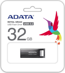 MEMORIE USB 3.2 ADATA UR340 32GB BLACK METALIC AROY-UR340-32GBK timbru verde 0.03 lei 