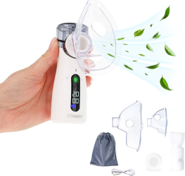 Aparat aerosoli cu tehnologie mesh Vitammy eMESH afișaj digital cronometru timp inhalare funcție de autocurățare încărcare USB-C