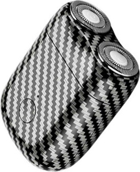 Mini Aparat de Ras Electric Flippy din ABS cu Fibra de Carbon Portabil Cap Rotativ Detasabil cu 2 Lame de Otel Rezistent la Apa Incarcare
