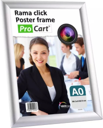 Rama click aluminiu expunere afise si postere in format A0 colturi drepte fixare orizontala sau verticala pe perete
