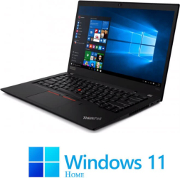 Laptop Touchscreen Lenovo T490s i5-8365U 16GB DDR4 Display NOU Win 11 Home 