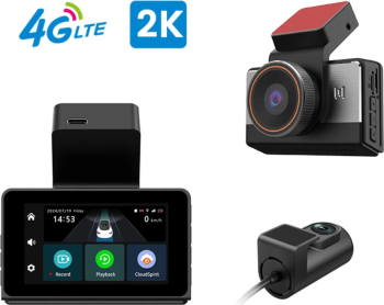 Camera auto MaGeCa P83 Conexiune 4G cartela SIM Camera fata 2K + camera spate 720P Monitorizare de la distanta G-senzor Inregistrare in 