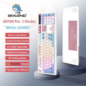 wireless tastatura mecanica &ndash alb &ndash JIUWEI &ndash ASA roz Sea &ndash albastru 