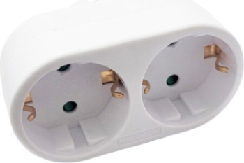 Adaptor priza Spacer SPMS-2-WH 2 x Schuko 3650 W 16 A White