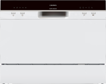 Masina de spalat vase compacta Crown WQP6-3602AW Start intarziat Program ECO Control digital 6 seturi 5 programe Clasa F Alba