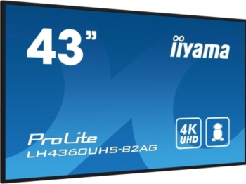 Ecran Profesional VA LED Iiyama 49.5inch LH5075UHS-B2AG, UHD (3840x2160), HDMI, DisplayPort (Negru) - imagine 1