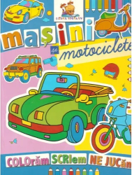 Masini si motociclete. Carte de colorat 