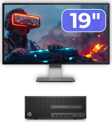 Pachet Calculator Second Hand HP 280 G2 SFF Intel Pentium G4400 3.30GHz 8GB DDR4 500GB HDD DVD-ROM + Monitor 19& 