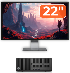 Pachet Calculator Second Hand HP 280 G2 SFF Intel Pentium G4400 3.30GHz 8GB DDR4 500GB HDD DVD-ROM + Monitor 22& 