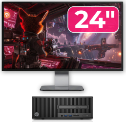 Pachet Calculator Second Hand HP 280 G2 SFF Intel Core i3-6100 3.70GHz 8GB DDR4 500GB HDD DVD-ROM + Monitor 24& 