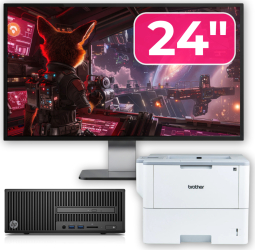 Pachet Calculator Second Hand HP 280 G2 SFF Intel Core i3-6100 3.70GHz 8GB DDR4 500GB HDD DVD-ROM + Monitor 24& and Imprimanta 