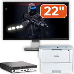 Pachet Calculator Second Hand HP EliteDesk 800 G3 Mini PC Intel Core i7-6700T 2.80GHz 8GB DDR4 256GB SSD + Monitor 22& and 