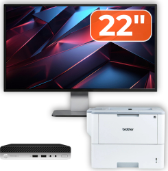 Pachet Calculator Second Hand HP ProDesk 400 G4 Mini PC Intel Core i3-8100T 3.40GHz 8GB DDR4 256GB SSD + Monitor 22& and Imprimanta 