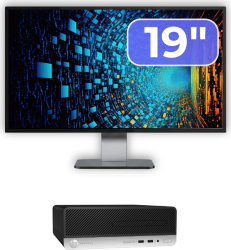 Pachet Calculator Second Hand HP ProDesk 400 G4 SFF Intel Core i5-7500 3.40GHz 8GB DDR4 256GB SSD + Monitor 19& 