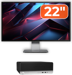 Pachet Calculator Second Hand HP ProDesk 400 G4 SFF Intel Core i5-7500 3.40GHz 8GB DDR4 256GB SSD + Monitor 22& 