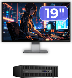 Pachet Calculator Second Hand HP ProDesk 600 G2 SFF Intel Core i7-6700 3.40GHz 8GB DDR4 256GB SSD + Monitor 19&