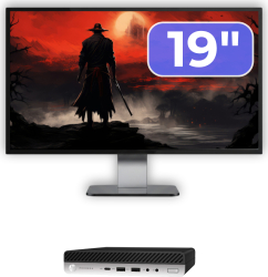 Pachet Calculator Second Hand HP ProDesk 600 G3 Mini PC Intel Core i5-6500T 2.50GHz 8GB DDR4 256GB SSD + Monitor 19& 