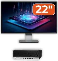 Pachet Calculator Second Hand HP ProDesk 600 G3 SFF Intel Core i3-7100 3.90GHz 8GB DDR4 240GB SSD + Monitor 22& 