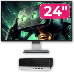 Pachet Calculator Second Hand HP ProDesk 600 G3 SFF Intel Core i3-7100 3.90GHz 8GB DDR4 240GB SSD + Monitor 24& 