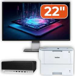 Pachet Calculator Second Hand HP ProDesk 600 G3 SFF Intel Core i3-7100 3.90GHz 8GB DDR4 240GB SSD + Monitor 22& and Imprimanta 