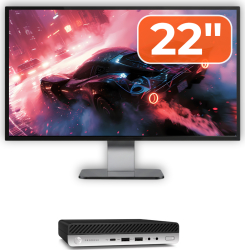 Pachet Calculator Second Hand HP ProDesk 600 G5 Mini Intel Core i5-8500T 2.10 - 3.50GHz 8GB DDR4 256GB SSD + Monitor 22& 