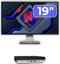 Pachet Calculator Second Hand HP ProDesk 600 G5 Mini Intel Core i5-8500T 2.10 - 3.50GHz 8GB DDR4 256GB SSD + Monitor 19& 