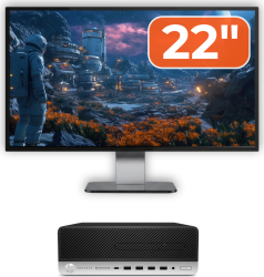 Pachet PC Second Hand HP ProDesk 600 G5 SFF Intel Core i5-8500 3.00 - 4.10GHz 8GB DDR4 256GB SSD + Monitor 22& 
