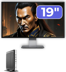 Pachet PC Second Hand HP T630 Thin Client AMD GX-420GI 2.00GHz 8GB DDR4 32GB SSD Flash + Monitor 19& 