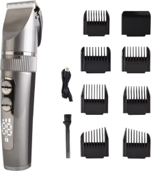 Masina de Tuns si Aparat de Ras Ras si Barbierit Parul si Barba Profesionala Electric Lame din Ceramica Afisaj LED 3 Viteze Turbo 5 