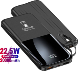 Baterie Externa Portabila PRESTIGE CHARGE&reg Powerbank cu Incarcare Rapida PREMIUM Acumulator 20.000 mAh Type C 2x USB 2x USB-C PD 1