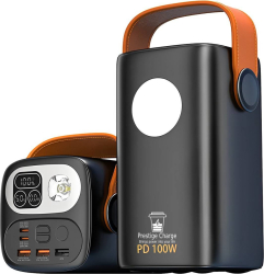 Baterie Externa Portabila PRESTIGE CHARGE&reg Powerbank PREMIUM 60.000 mAh 100W dual-output 3-4 zile de uz incarcare laptop + telefon