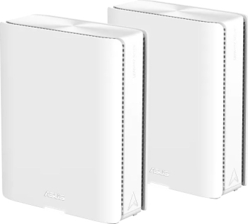 Sistem Wi-Fi Mesh ASUS ZenWiFi BQ16 W-2-PK BE25000 Quad-Band acoperire 740m&sup2 Quad-Core 2.6GHz CPU 256MB/2GB Flash/RAM 10G dual-