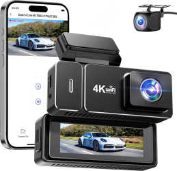 Camera Auto Dash Cam Duala Premium &ndash 4K Ultra HD WiFi GPS Monitorizare Parcare 24H si Instalare Usoara 