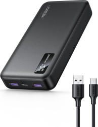 Baterie externa Ugreen 20.000 mAh 22.5W USB-C USB-A PD 3.0 Digital Display cablu USB-C la USB-A inclus Negru 