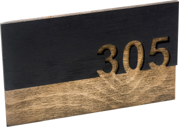 Placuta Indicator Numar Camera din lemn HH981 Personalizat 25x15 cm 