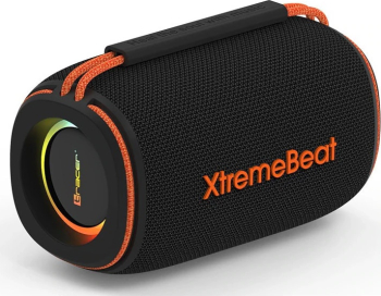 Boxa portabilă Tracer XtremeBeat 10W, Bluetooth, neagră, 140x90x83mm, rezistentă la apa, microfon încorporat