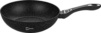 Tigaie Wok antiaderentă Samus VER302WPB-30 cm Înveliș marmură antiaderentă Rezistentă la abraziune și la temperaturi înalte
