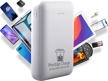 Baterie Externa Portabila PRESTIGE CHARGE&reg 5000mAh Iesire Dubla USB 10W Dimensiuni Reduse Indicatoare LED Incarcare USB-C pentru T