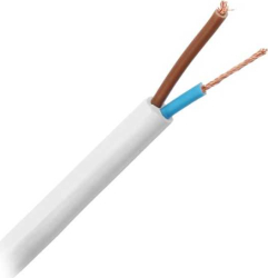 Cablu electric H05VV-F sectiune 2x1mm2 rotund dublu izolat alb pret la 1m PS-1221 cabluri retea