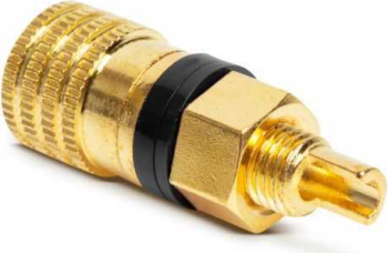 Mufa banana mama audio 4mm montabil panou aurita inel negru 