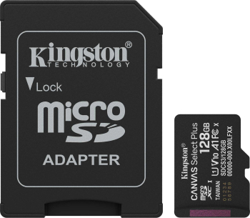 Card de Memorie MicroSDXC Kingston, 128GB, Select Plus, Clasa 10 UHS-I Performance, Cu adaptor