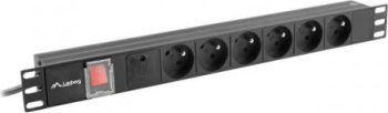 PDU Lanberg PDU-06E-0200-BK 6x Schuko French Black