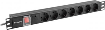 PDU Lanberg PDU-07F-0200-IEC-BK 7x Schuko Black